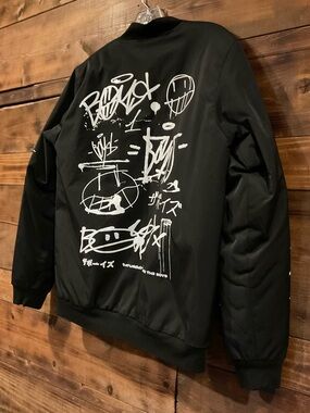THE BOYS Youth XLarge BLACKOUT GRAFFITI BOMBER JACKET: